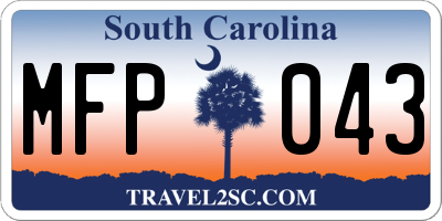 SC license plate MFP043