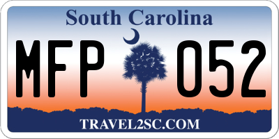 SC license plate MFP052