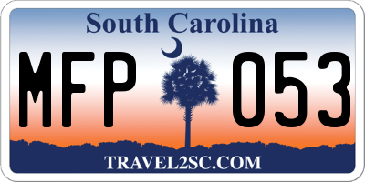 SC license plate MFP053