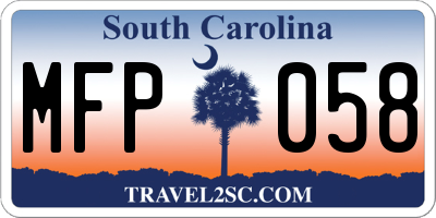 SC license plate MFP058