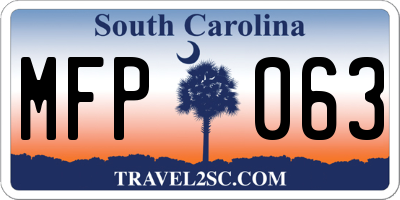 SC license plate MFP063