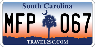 SC license plate MFP067