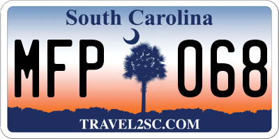 SC license plate MFP068