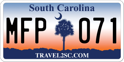 SC license plate MFP071