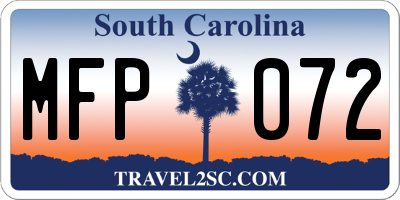 SC license plate MFP072