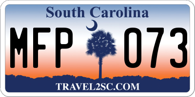 SC license plate MFP073
