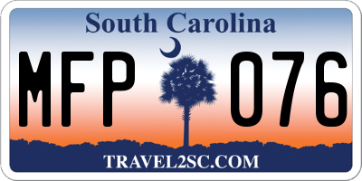 SC license plate MFP076