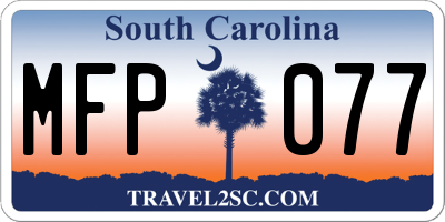 SC license plate MFP077