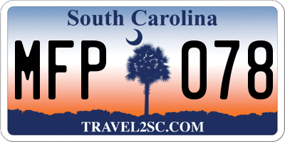 SC license plate MFP078