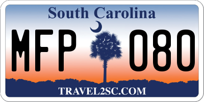 SC license plate MFP080