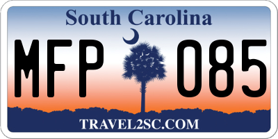 SC license plate MFP085