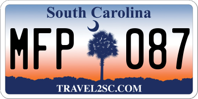 SC license plate MFP087