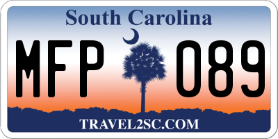 SC license plate MFP089