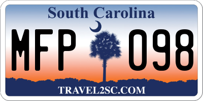 SC license plate MFP098