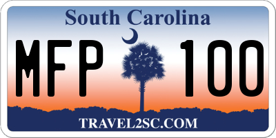 SC license plate MFP100
