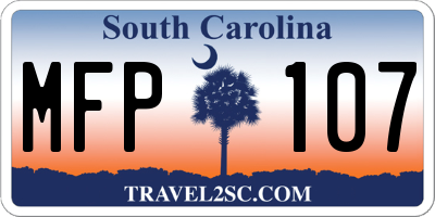 SC license plate MFP107