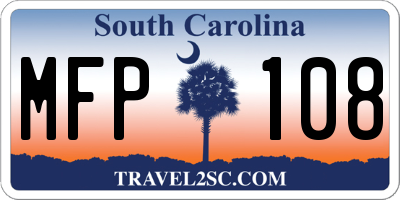 SC license plate MFP108