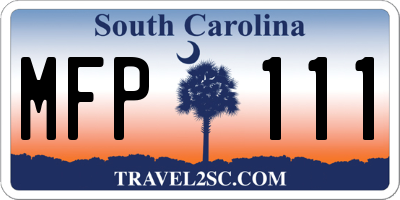 SC license plate MFP111