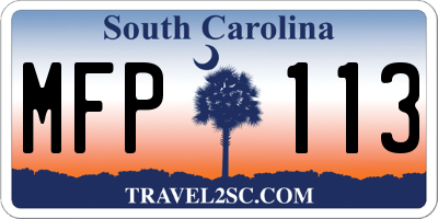SC license plate MFP113