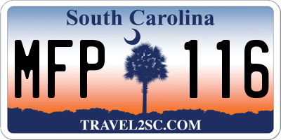 SC license plate MFP116
