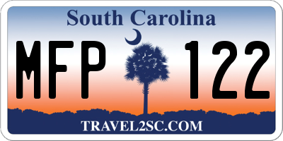 SC license plate MFP122