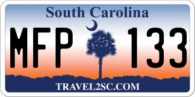 SC license plate MFP133