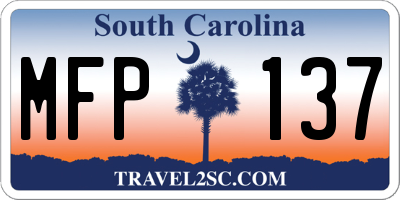 SC license plate MFP137