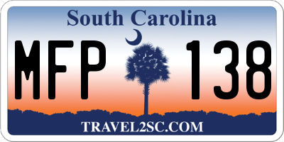 SC license plate MFP138