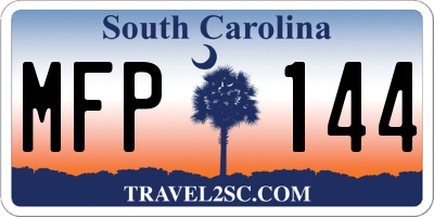 SC license plate MFP144