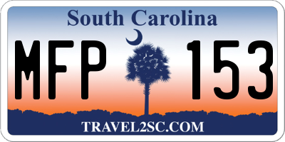SC license plate MFP153