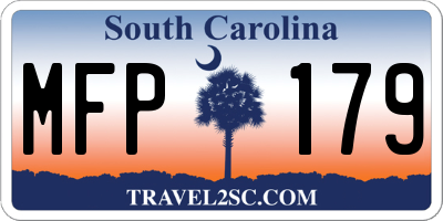 SC license plate MFP179