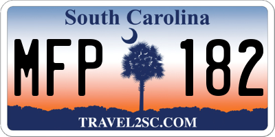 SC license plate MFP182