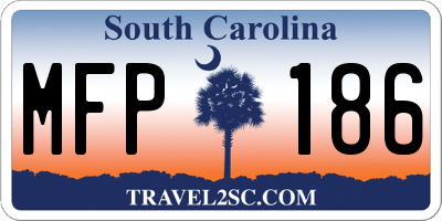 SC license plate MFP186