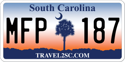 SC license plate MFP187