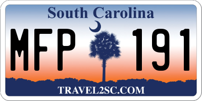 SC license plate MFP191