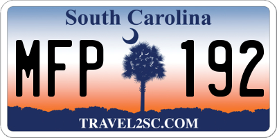 SC license plate MFP192