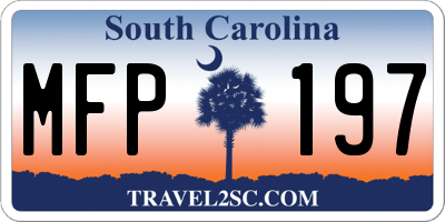 SC license plate MFP197