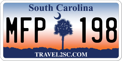 SC license plate MFP198