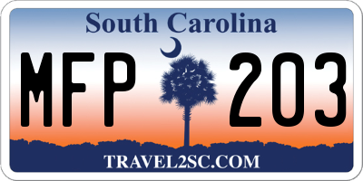 SC license plate MFP203
