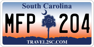 SC license plate MFP204