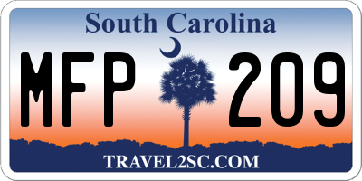 SC license plate MFP209