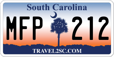 SC license plate MFP212