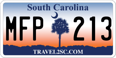 SC license plate MFP213