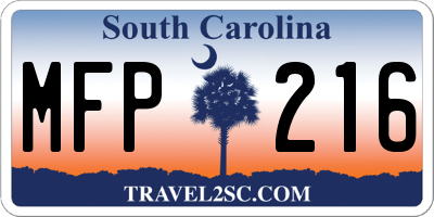 SC license plate MFP216