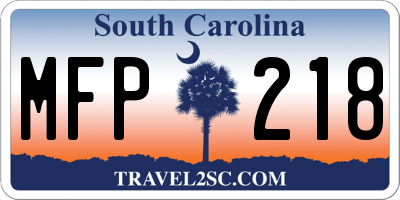 SC license plate MFP218