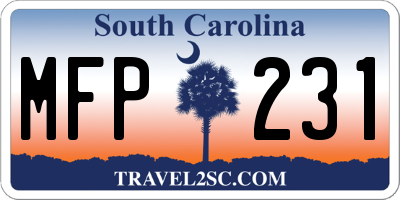 SC license plate MFP231