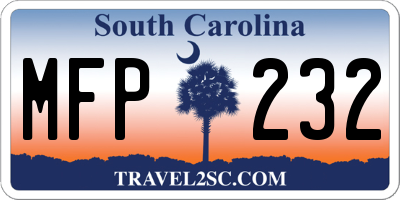SC license plate MFP232