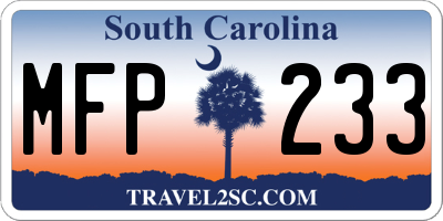 SC license plate MFP233