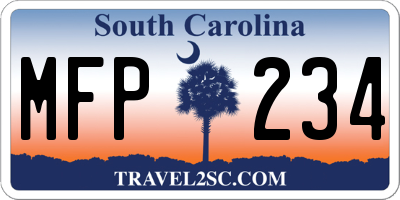 SC license plate MFP234