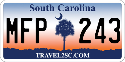 SC license plate MFP243